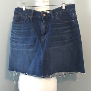 J Crew cut off denim skirt size 10